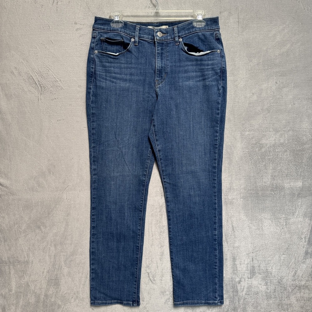 Levis Jeans Womens 8 Blue Medium Wash Classic Straight Mid Rise Stretch Denim